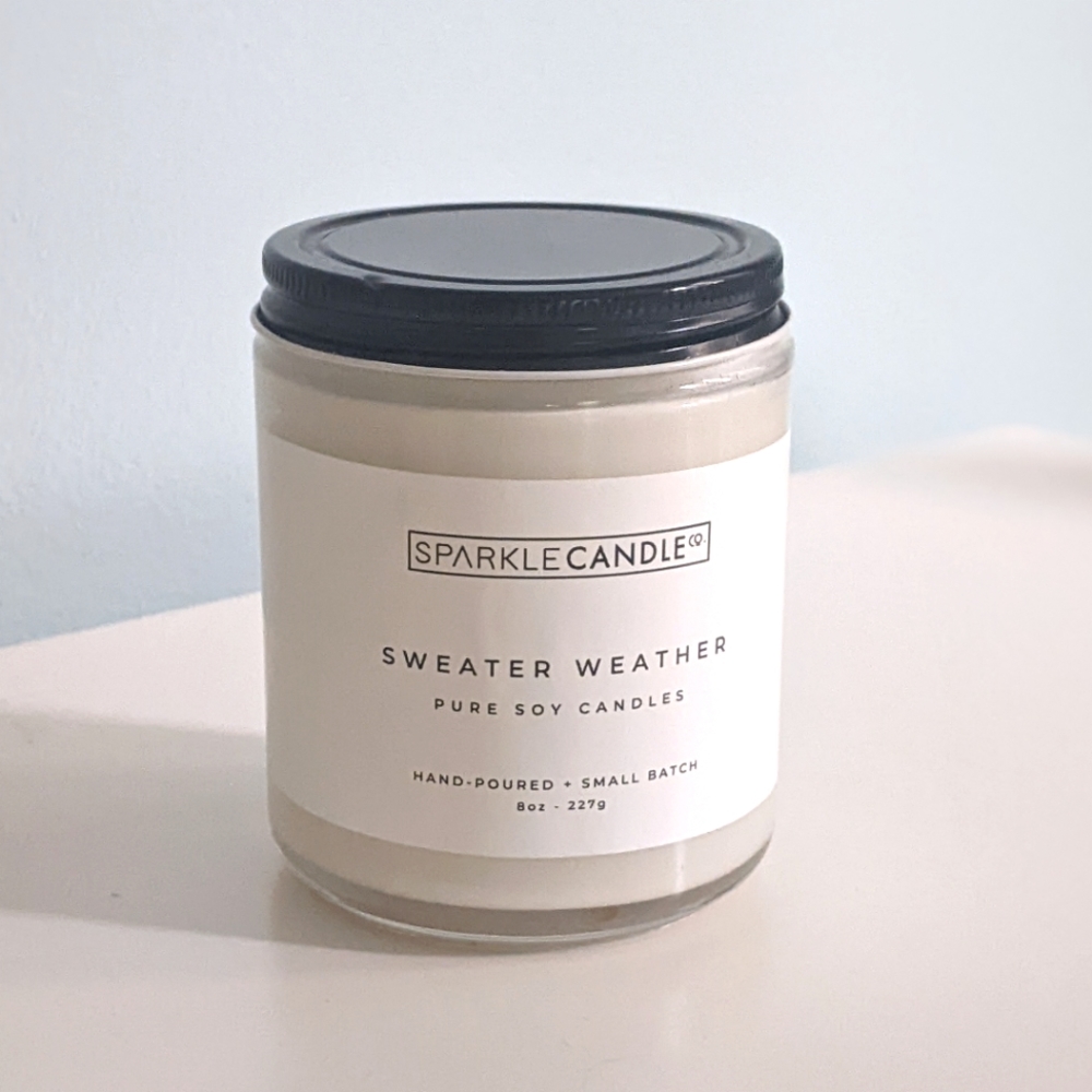 NEW 8oz "sweater weather" pure soy candle